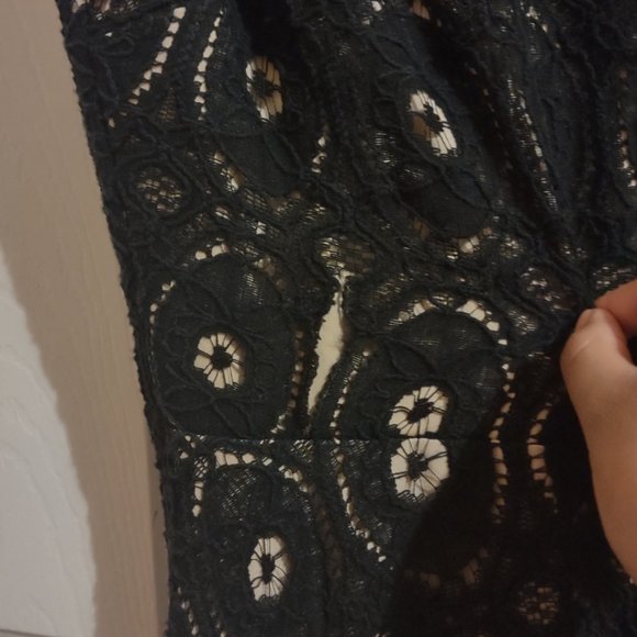 Inc. International Concepts Black Nude Lace Fit Flared Dress - Picture 5 of 12